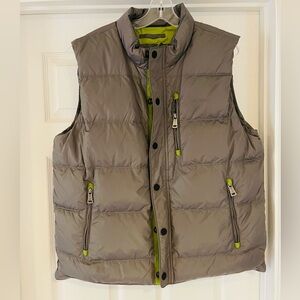 Men’s Orvis Essex Puffer Down Gray/Green Vest Size Large